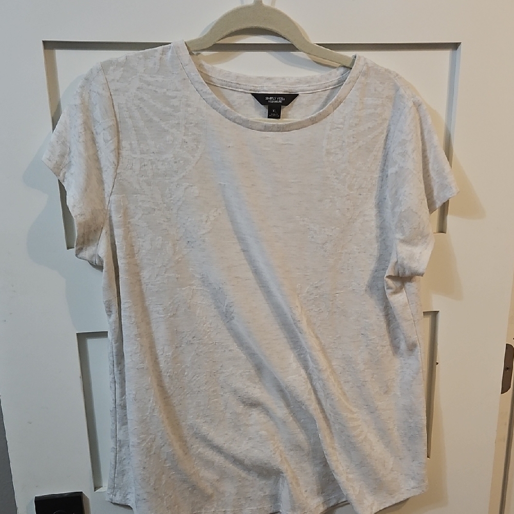 Simply Vera Vera Wang White Short Sleeve Tee